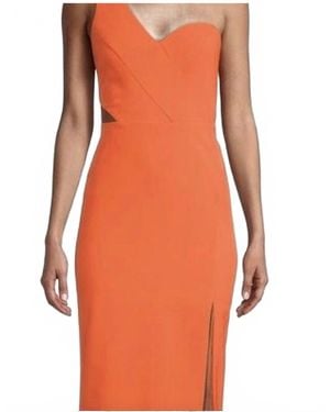 Aidan Mattox One Shoulder Midi Dress - Orange