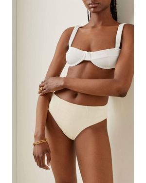 Haight Ribbed Crepe Band Vintage Bikini Top - Brown