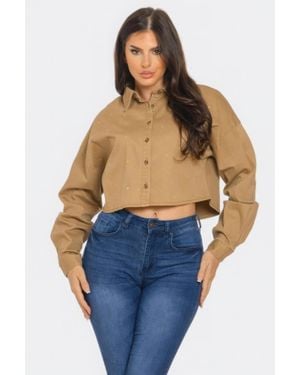 TRUEDAMES Bling Denim Button Down Shirt - Blue