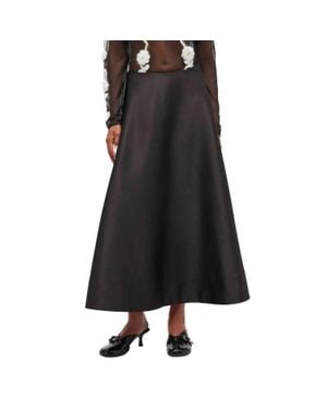 Ganni Duchesse Satin Long Circle Skirt - Black