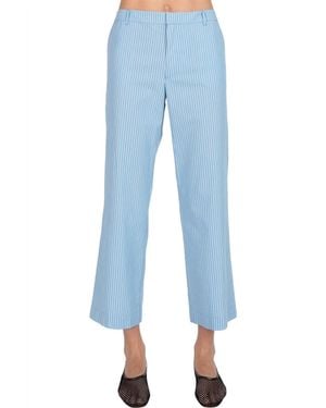 ATM Superfine Twill Stripe Boyfriend Pant - Blue