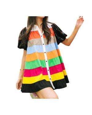 Queen Of Sparkles Color Tier Dress - Multicolor