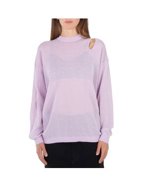 Tibi Dusty Lavendar Slit Detail Oversized Pullover - Purple