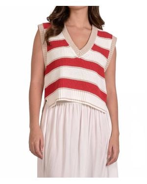Elan Slate Sleeveless Sweater - Red