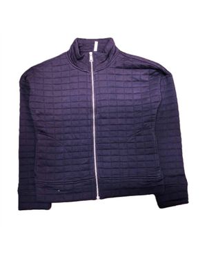 Beachtime Quilted Soft Zip Front Jacket - Blue