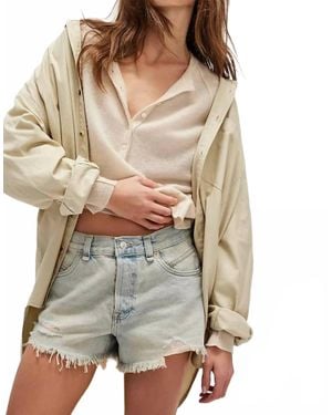 Free People Now Or Never Denim Short - Gray