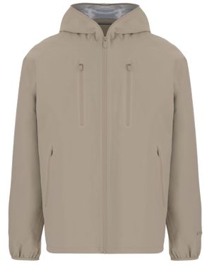 Save The Duck Nylon Jacket With Adjustable Hood And Design - Natural