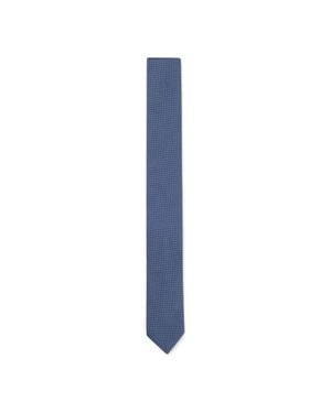HUGO Silk Tie With Jacquard Pattern - Blue