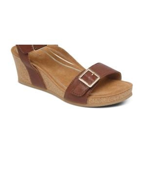 Aetrex Lexa Wedge Sandal - Black