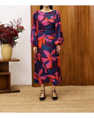 FRNCH Stendhal Geo Floral Dress - Red
