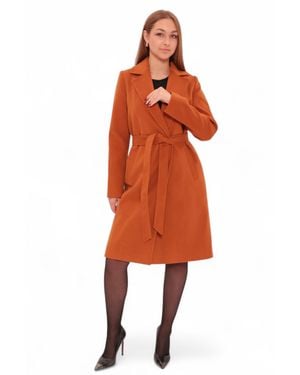 Alaska® Outerwear Windsor Classic Wraparound Cashmere Blend Overcoat - Orange