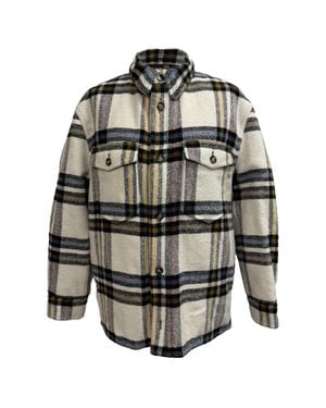 Isabel Marant Etoile Ervey Checked Padded Flannel Jacket - Gray