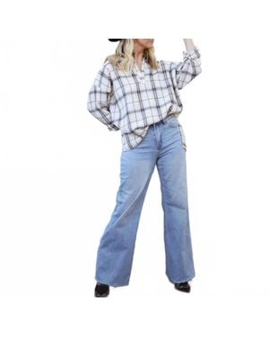 VERVET BY FLYING MONKEY High Waisted Wide Leg Jeans - Blue