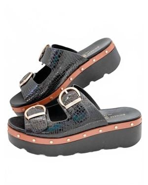 Chinese Laundry Surfs Up Croco Platform Sandal - Black