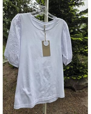 Soya Concept Eyelet Sleeve Tee - Black