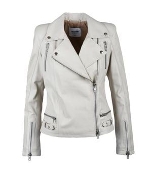 S.w.o.r.d 6.6.44 Leather Biker Jacket - White