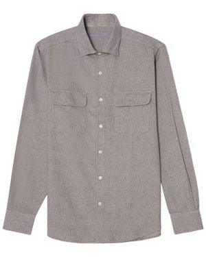 Robert Talbott Morgan Workshirt Luxe Flannel Shirt - Gray