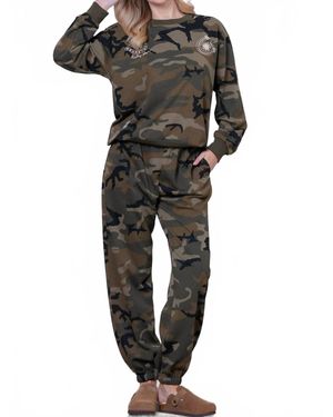 Taelynn Printed Embroidery Sweatshirt - Black