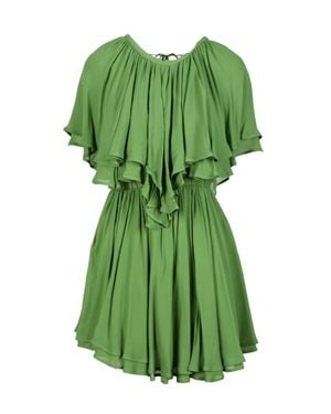 Dondup Chiffon Dress Elastic Waist - Green