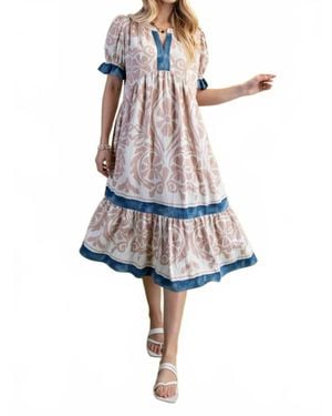 Gigio Floral Midi Dress - White