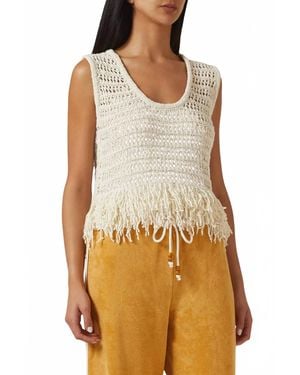The Upside Kamali Knit Fringe Top - White