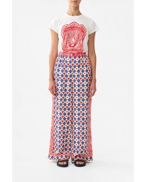 CAMILLA Button Front Lounge Pant - Red