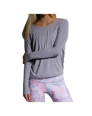 Onzie Drapey V-Back Long Sleeve Top - Purple