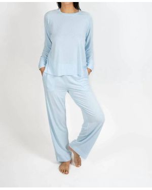 Aspen Dream Cannes Pinstripe Long Set - Blue