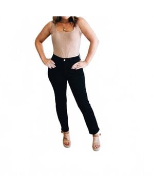 Kancan Quiet Authority High-Rise Slim Straight Jeans - Black