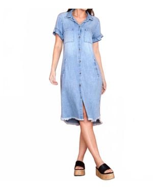 Billy T Ruffle Dress - Blue