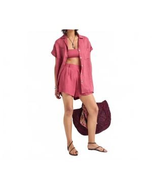 Vitamin A Playa Pocket Blouse - Red