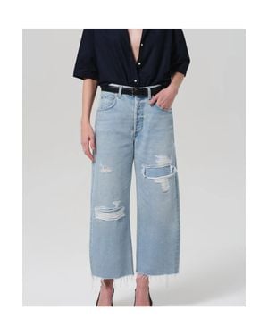 Citizens of Humanity Ayla Raw Hem Crop Pants - Blue