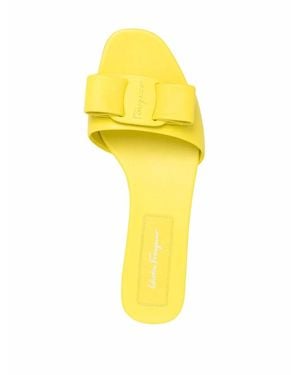Ferragamo Ferragamo Vara Bow Open-Toe Sandals - Yellow