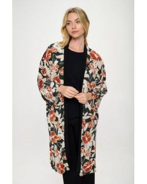 TRUEDAMES Hit Kimono Long Jacket W/Pocket - Green