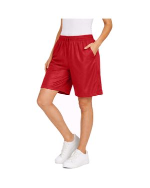 Jump Start Loose Fit Moisture-Wicking Performance Dazzle Shorts - Red