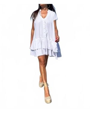 EG Fashion Kalina Short Cotton Dress - Blue