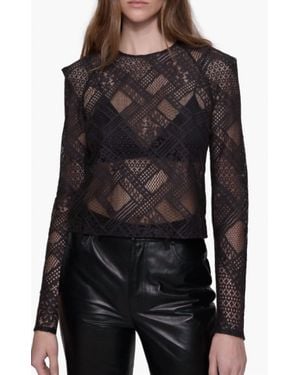 Rebecca Minkoff Lilian Lace Top - Black