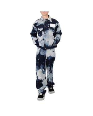 A_COLD_WALL* A Cold Wall Bleach Wash Wide-Leg Jeans - Blue