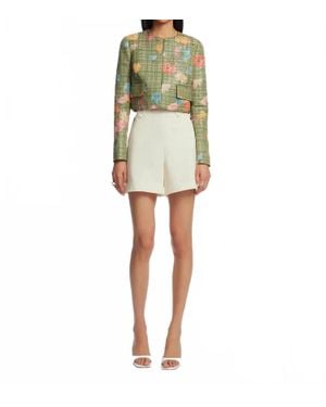 Lela Rose Floral Raffia Jacket - Green