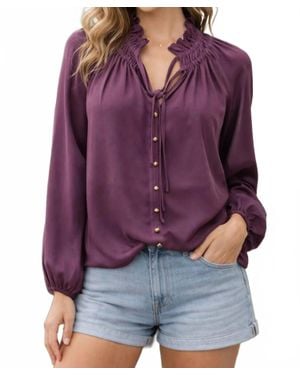 J joy Peasant Blouse - Purple