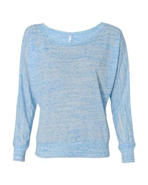 Bella Canvas Flowy Off Shoulder Long Sleeve Tee - Blue