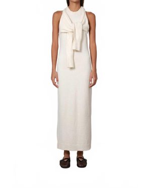 Parentesi Jacqueline Wrapped Sweater Maxi Dress - White