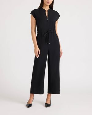 Ellen Tracy Crinkle Jumpsuit - Black