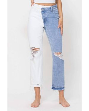 VERVET BY FLYING MONKEY Tinley Two Tone Jeans - Blue
