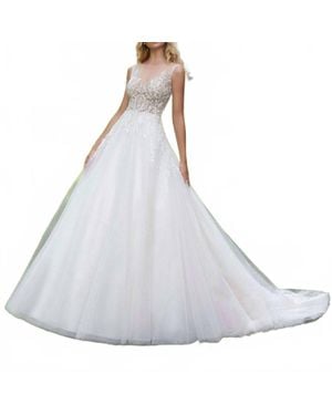 Mori Lee Paladia Diamante And Pearl Dress - White