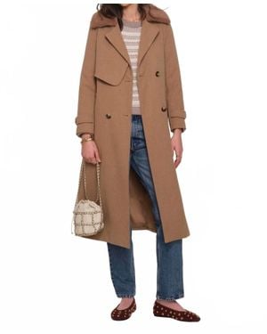 Heartloom Ross Coat With Faux Fur Collar - Natural