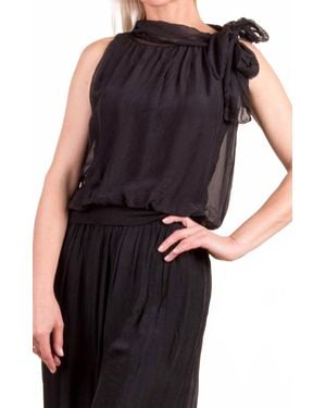Gigi Moda Desio Silk Sleeveless Top - Black