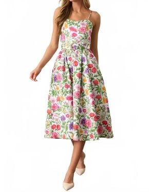 PROSPERINE® Lauren Belted Midi Dress - White