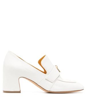 Madison Maison Leather Lock Heel Loafer - White