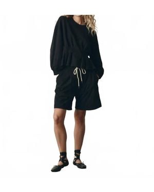 The Great The Slouchy Corset Sweatshirt - Black